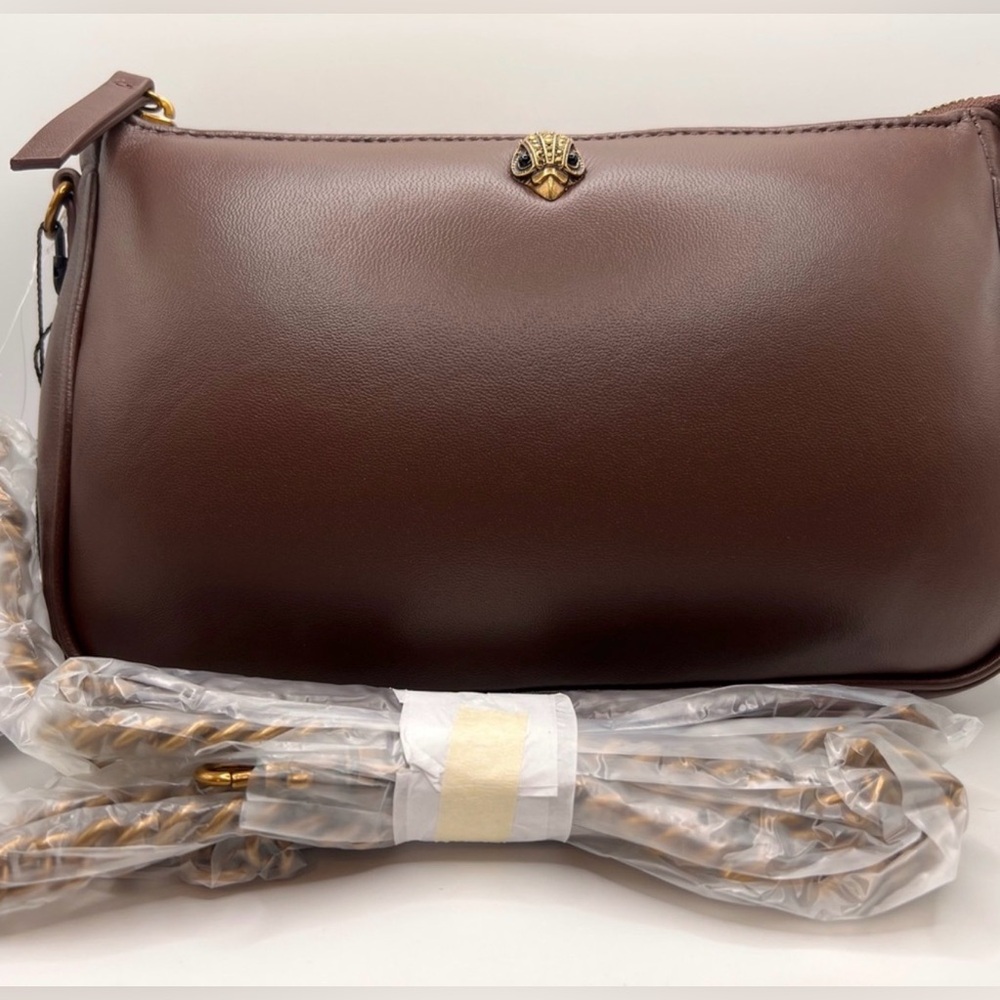 Kurt Geiger Brown Leather Crossbody Bag with Gold Hardware - Picture 2 of 4